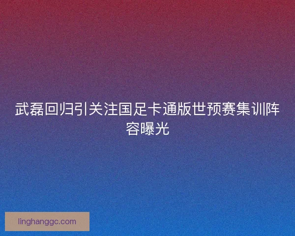 武磊回归引关注国足卡通版世预赛集训阵容曝光