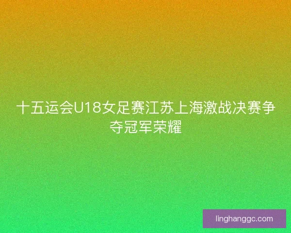 十五运会U18女足赛江苏上海激战决赛争夺冠军荣耀