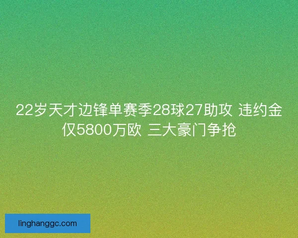 22岁天才边锋单赛季28球27助攻 违约金仅5800万欧 三大豪门争抢